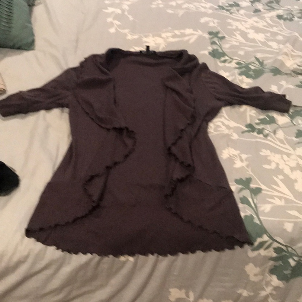 Ruffle open cardigan